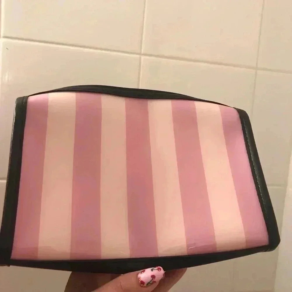 NWT Victoria’s Secret Clear Stripe Cosmetics Bag